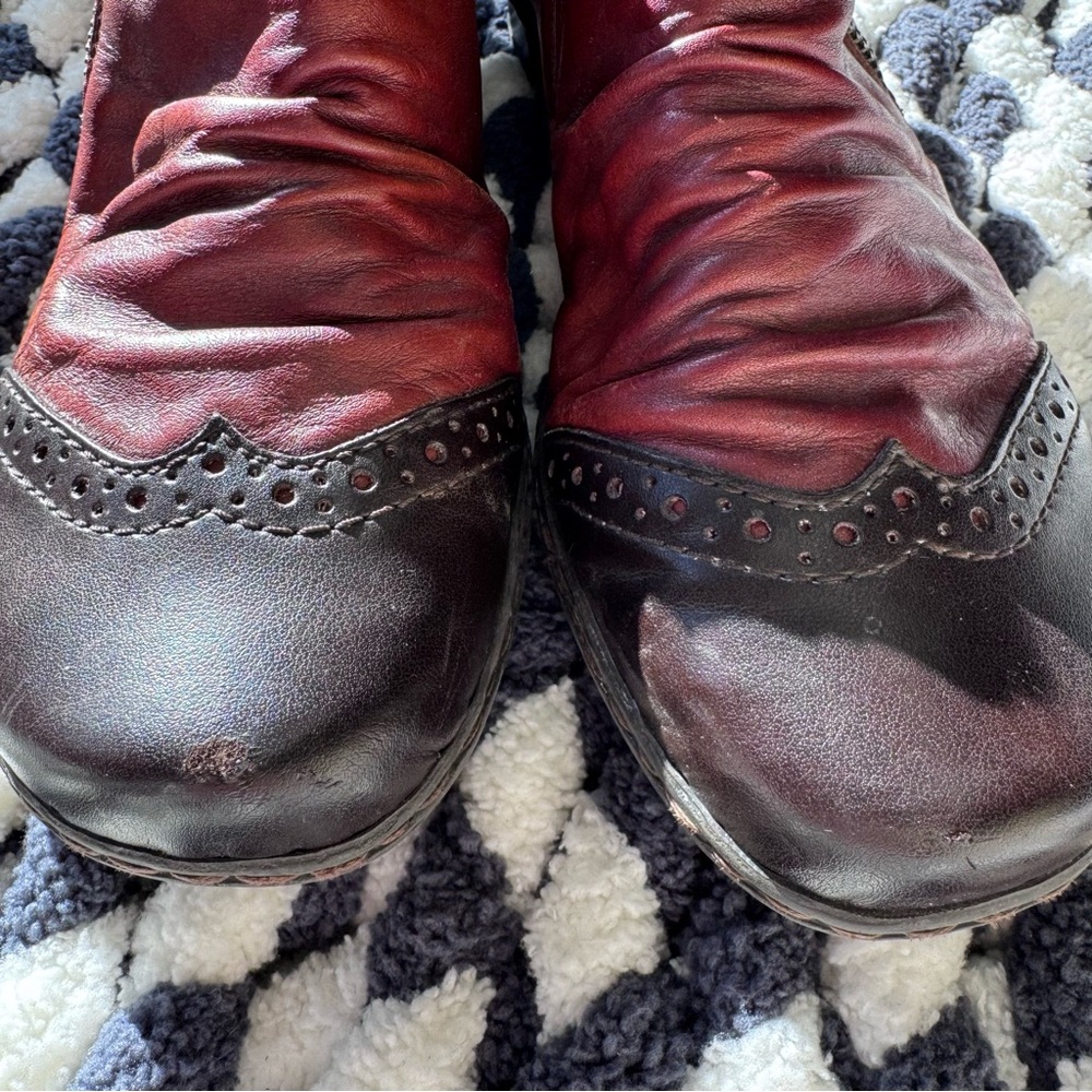 Rieker Red and Brown Women's mules - Picture 2 of 7